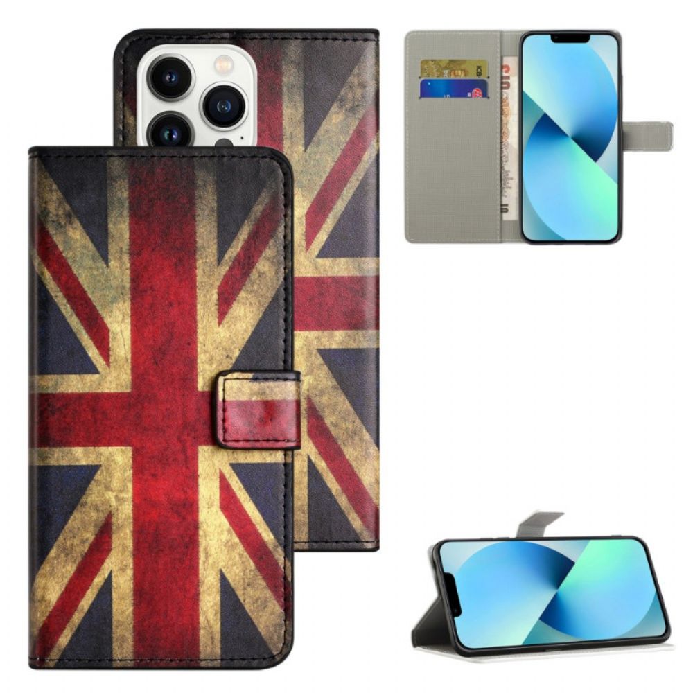 Lederhüllen iPhone 16 Pro Max Handyhülle Union-jack-flagge