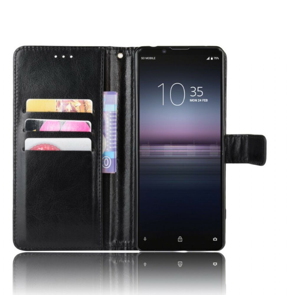 Flip Case Für Sony Xperia 1 II Auffälliges Kunstleder