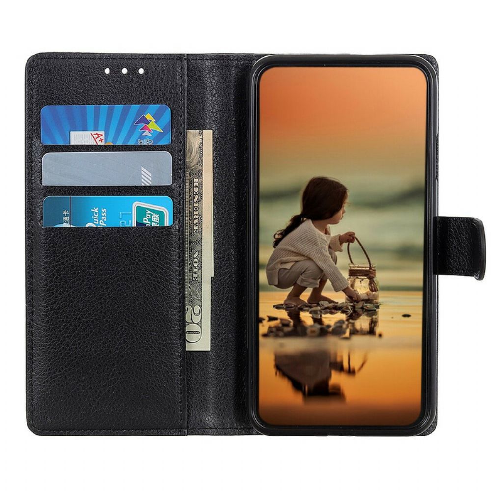 Flip Case Für Sony Xperia 1 II Kunstleder Litschi