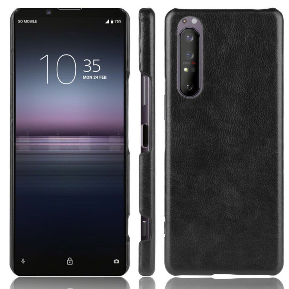 Handyhülle Für Sony Xperia 1 II Litchi-leder-effekt