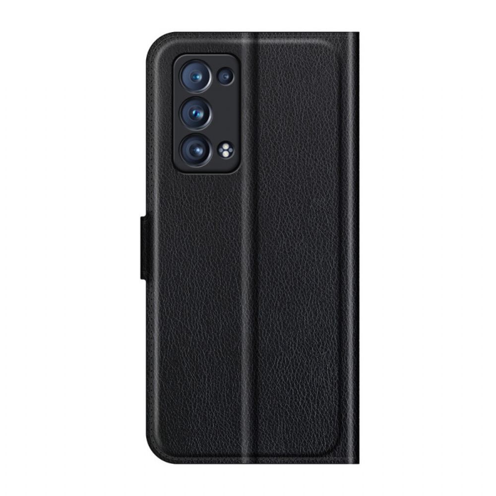 Flip Case Für Oppo Reno 6 Pro 5G Klassische Litschi-textur