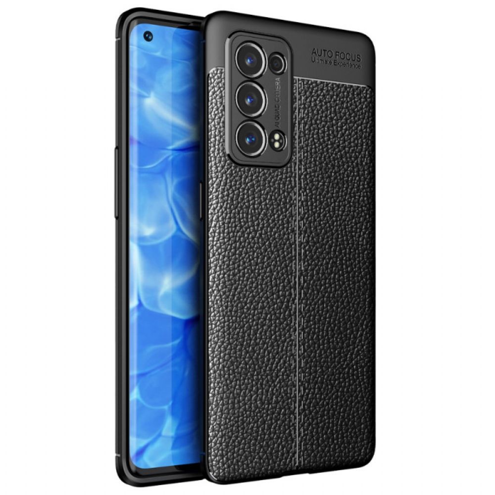 Handyhülle Für Oppo Reno 6 Pro 5G Litchi Doppelleinenleder