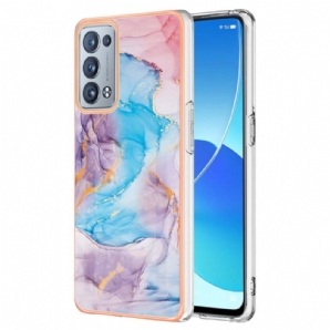 Handyhülle Für Oppo Reno 6 Pro 5G Rosa Marmormuster