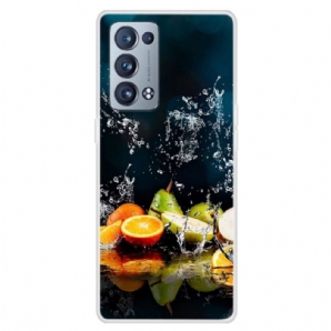 Handyhülle Für Oppo Reno 6 Pro 5G Trompe-l'oeil-früchte Und Wasser