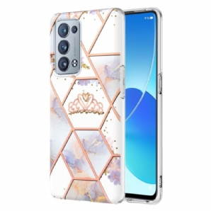 Hülle Für Oppo Reno 6 Pro 5G Geometrisches Marmor- Und Blumenmuster