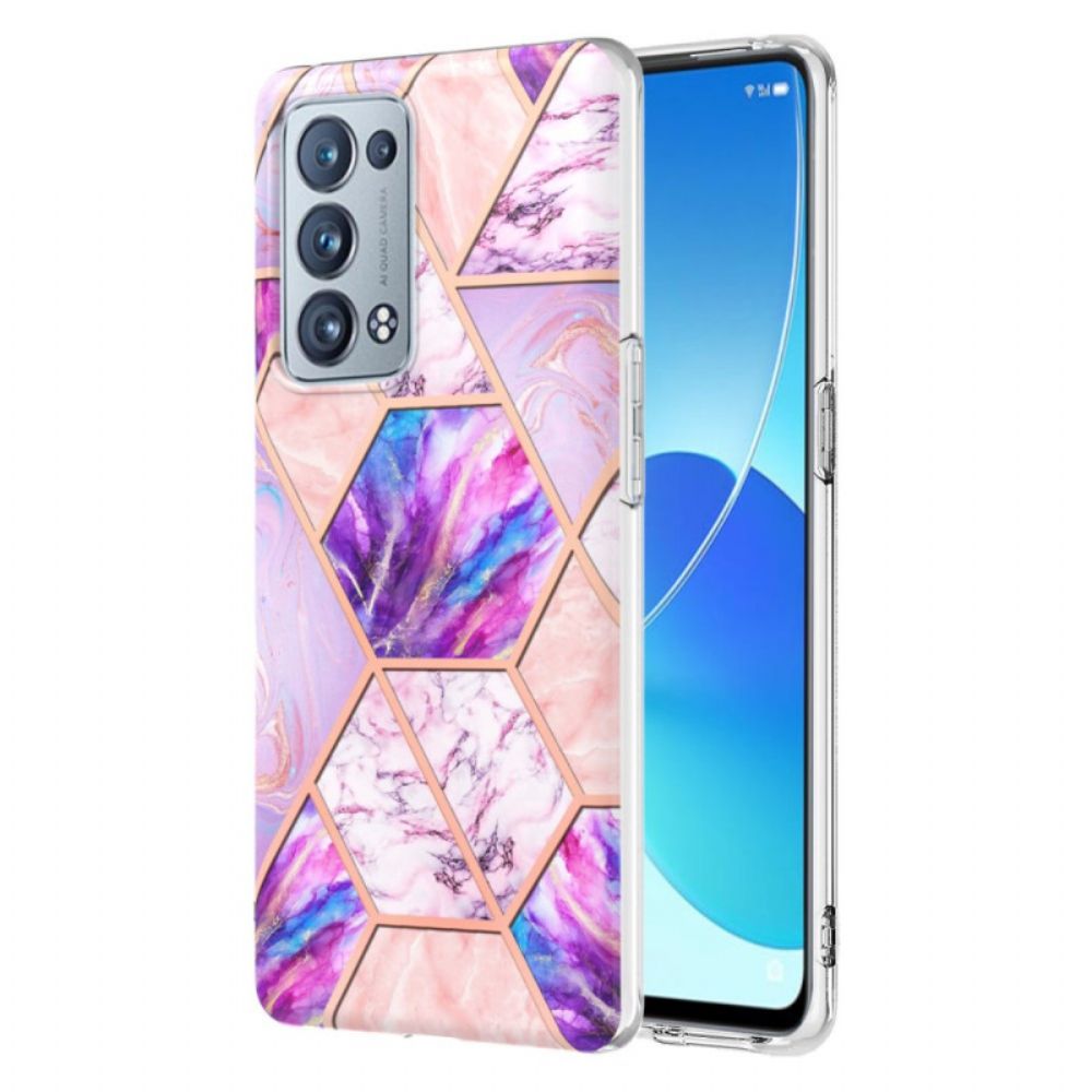 Hülle Für Oppo Reno 6 Pro 5G Geometrisches Marmormuster