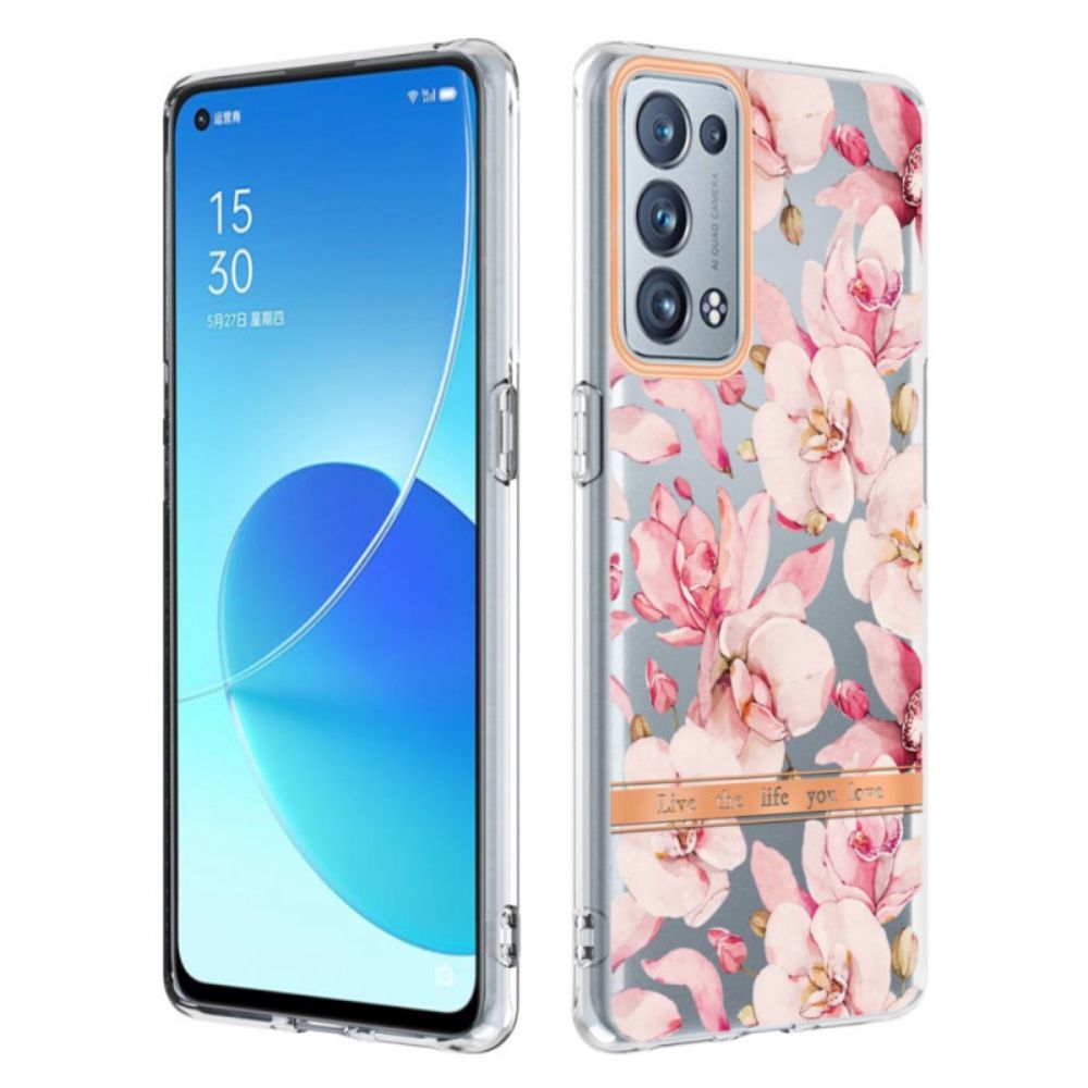 Hülle Für Oppo Reno 6 Pro 5G Nahtloses Blumenmuster