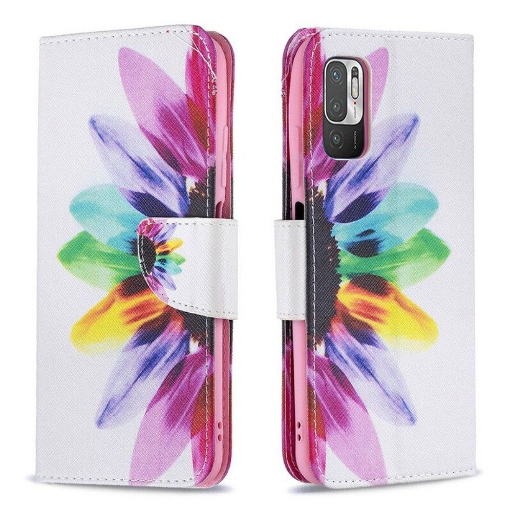 Flip Case Für Xiaomi Redmi Note 10 5G Aquarellblume