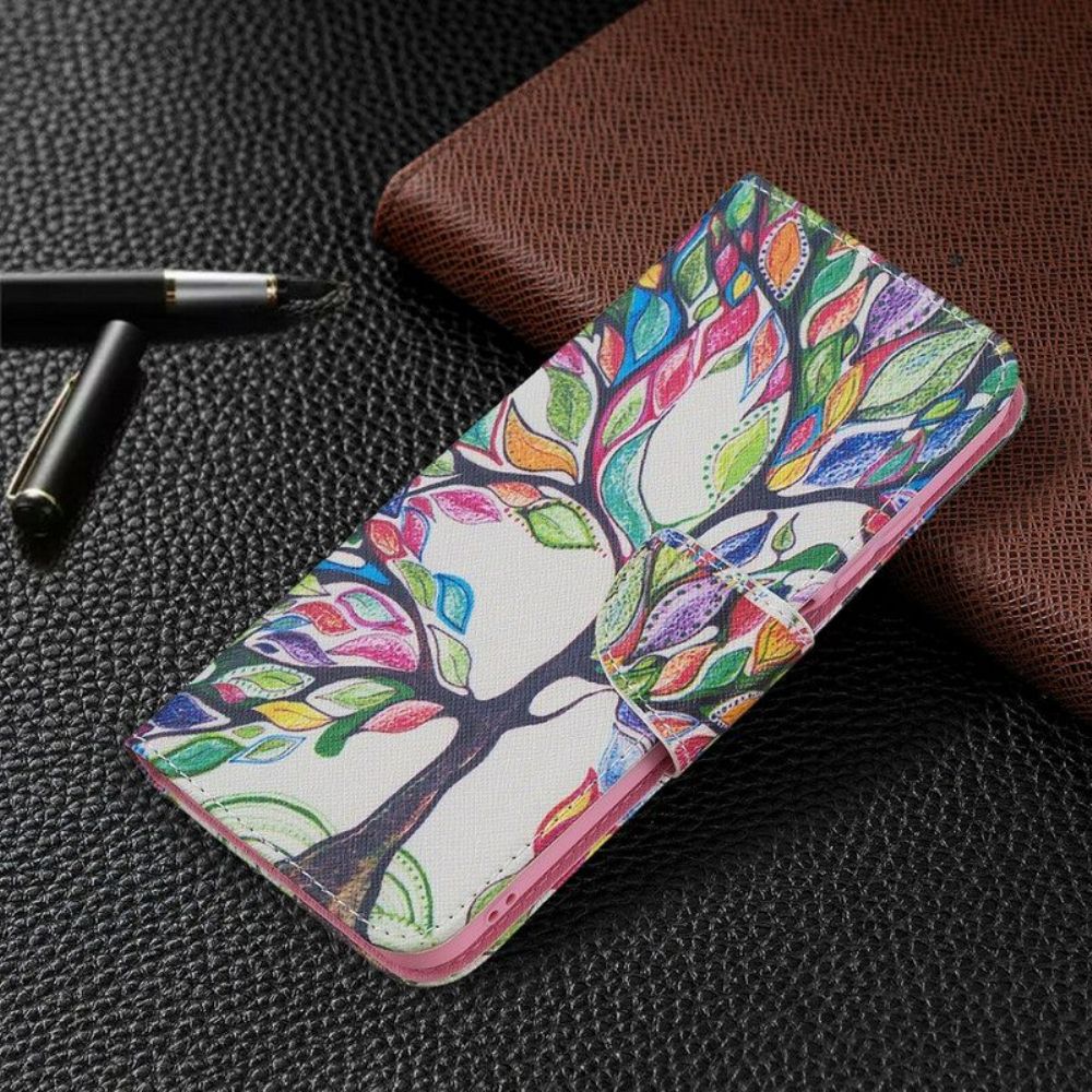 Flip Case Für Xiaomi Redmi Note 10 5G Bunter Baum