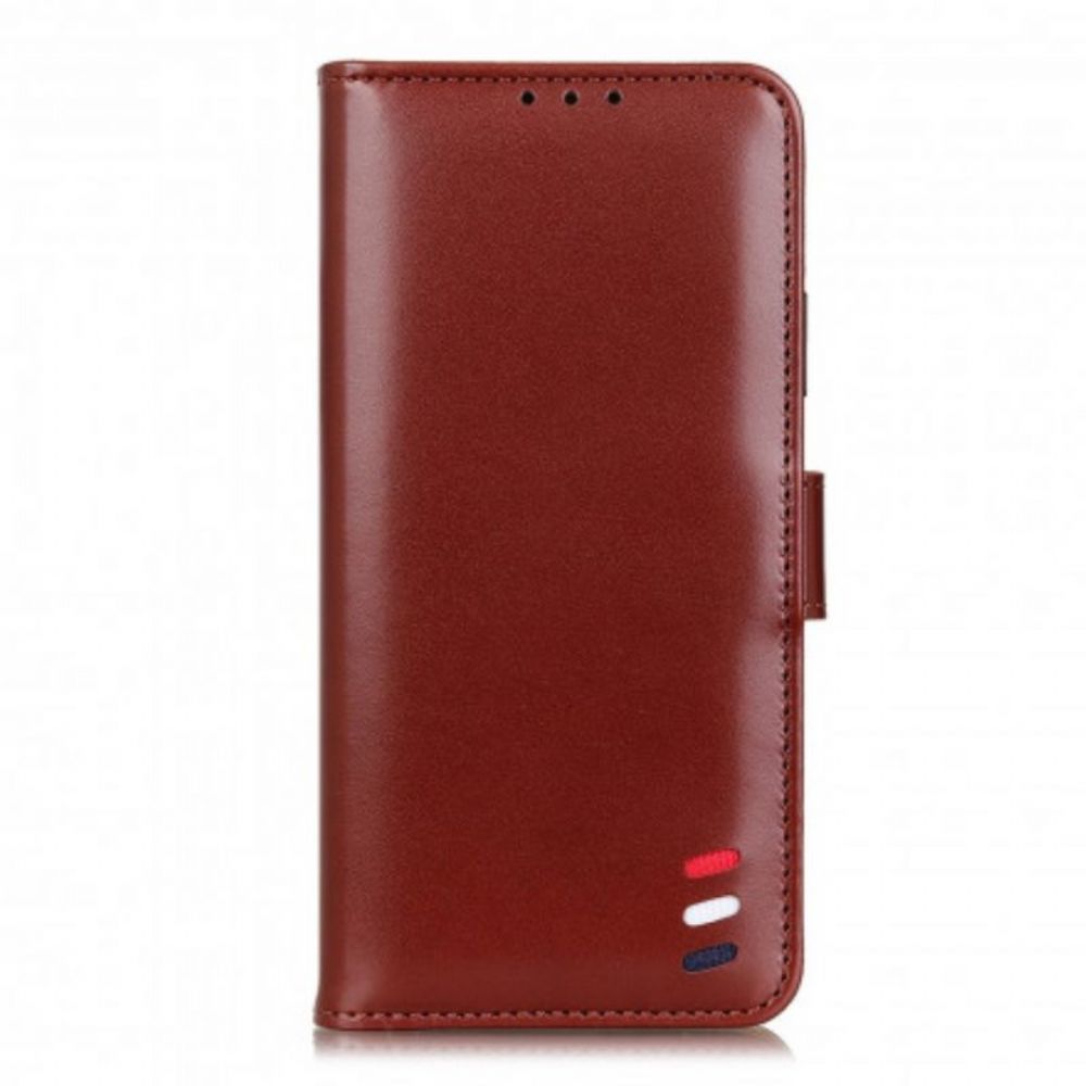 Flip Case Für Xiaomi Redmi Note 10 5G Dreifarbiger Ledereffekt