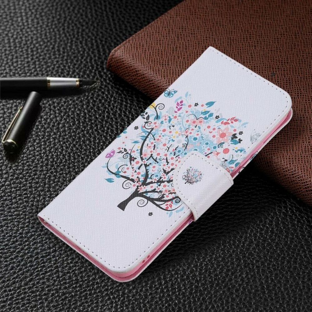 Flip Case Für Xiaomi Redmi Note 10 5G Geblümter Baum