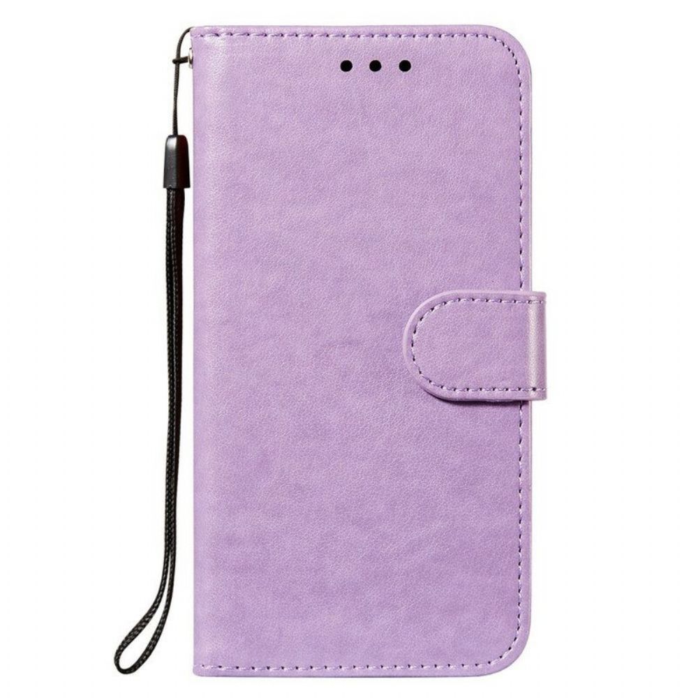 Flip Case Für Xiaomi Redmi Note 10 5G Lederdesign Mit Riemen