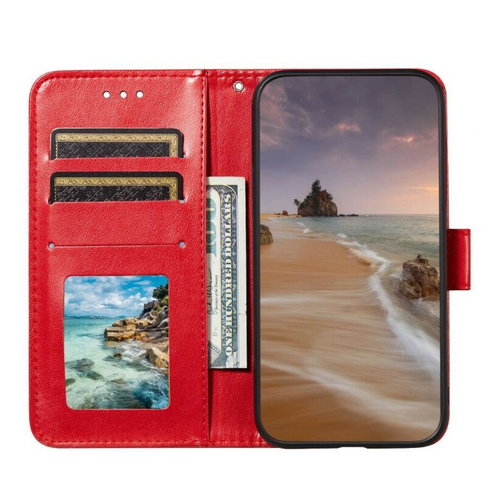 Flip Case Für Xiaomi Redmi Note 10 5G Lederdesign Mit Riemen