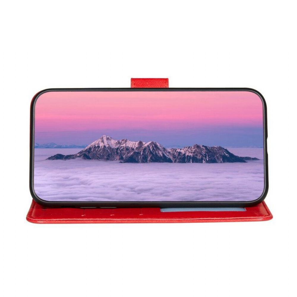 Flip Case Für Xiaomi Redmi Note 10 5G Lederdesign Mit Riemen