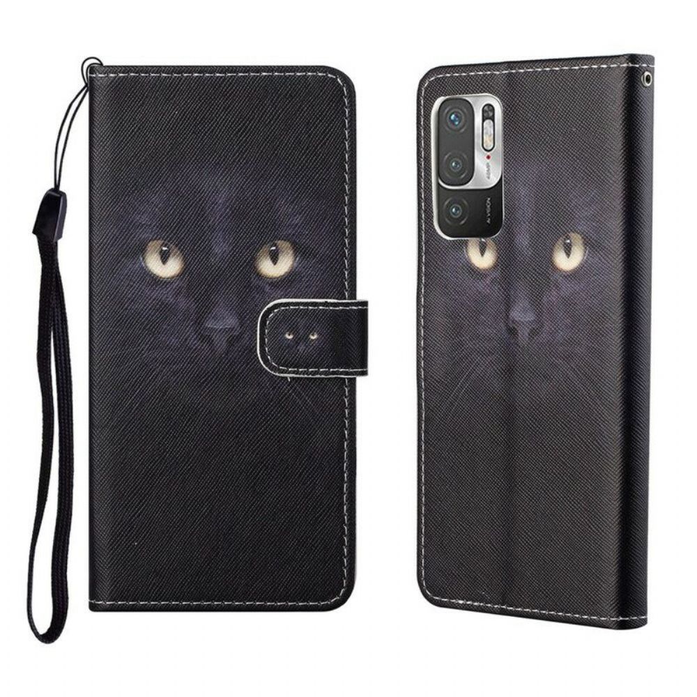 Flip Case Für Xiaomi Redmi Note 10 5G Mit Kordel Riemchen-leopard