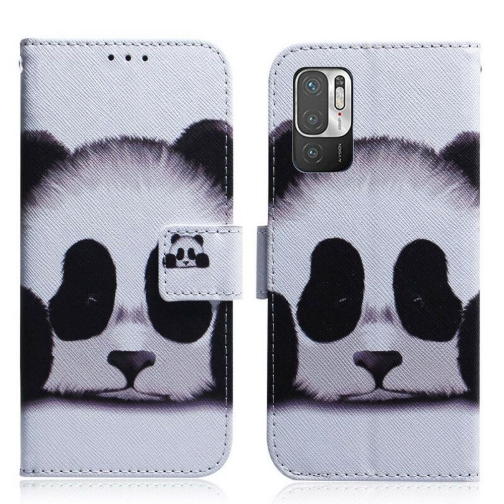 Flip Case Für Xiaomi Redmi Note 10 5G Panda-gesicht