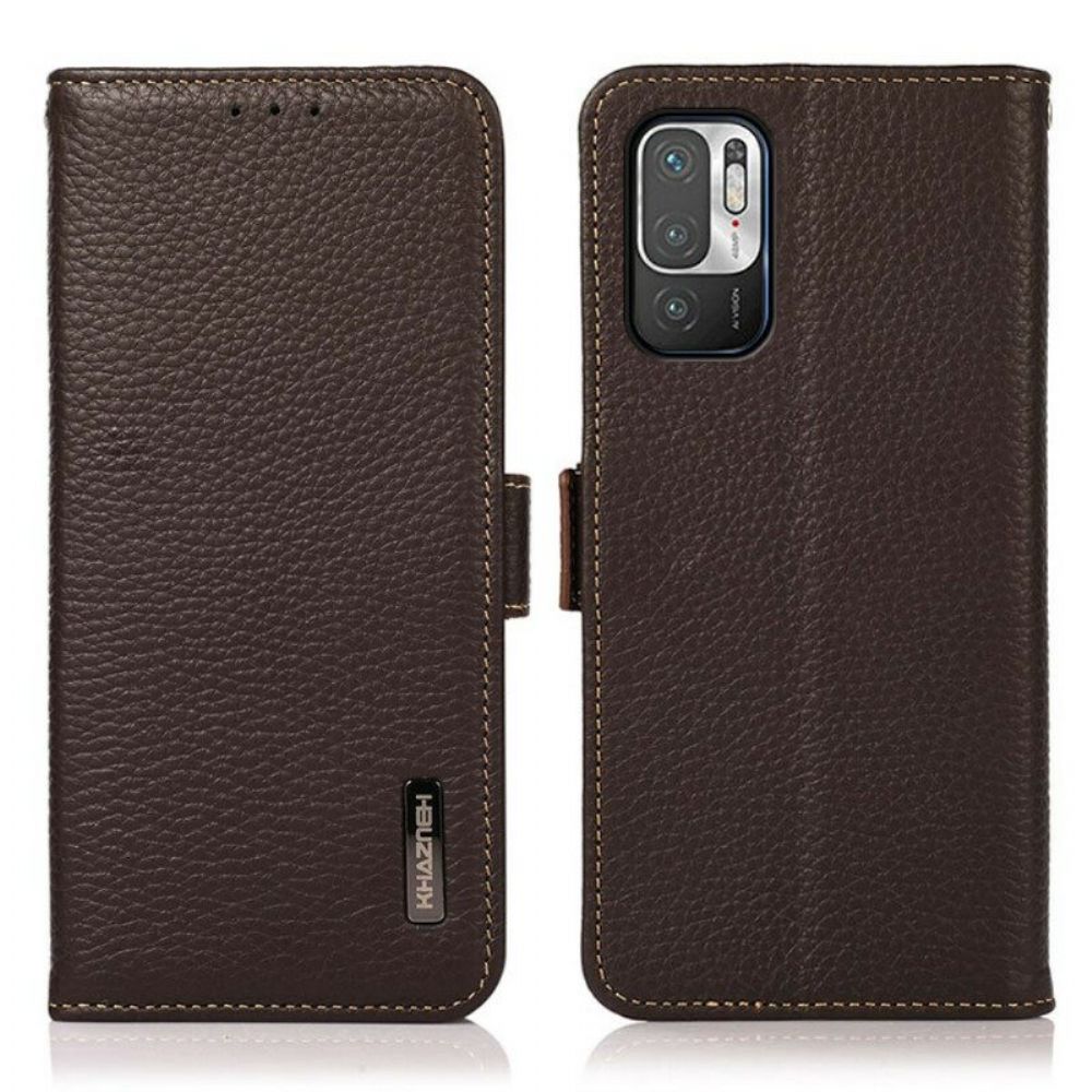 Flip Case Für Xiaomi Redmi Note 10 5G Rfid-litschi-leder