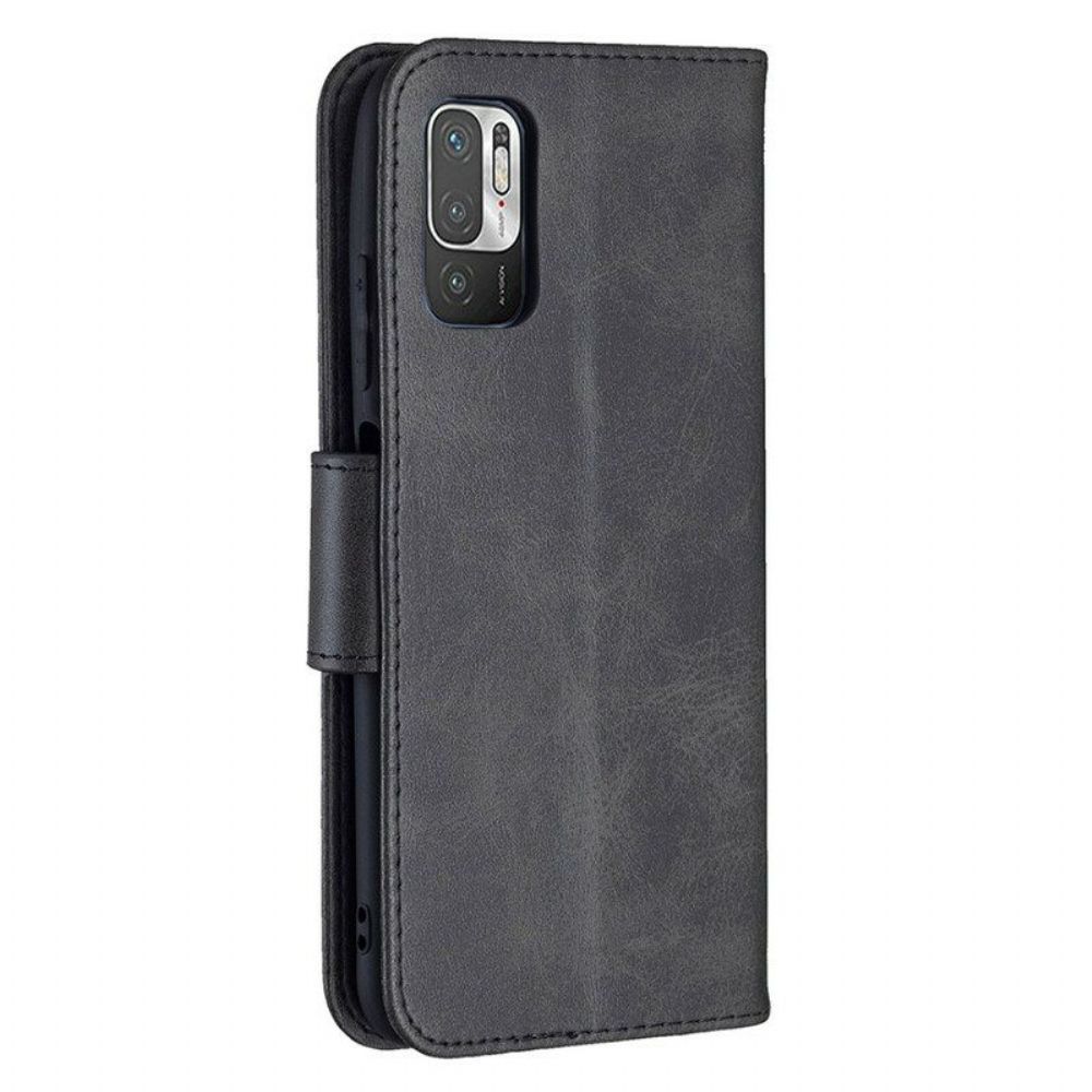 Lederhüllen Für Xiaomi Redmi Note 10 5G Flip Case Glatte Klappe Schräg