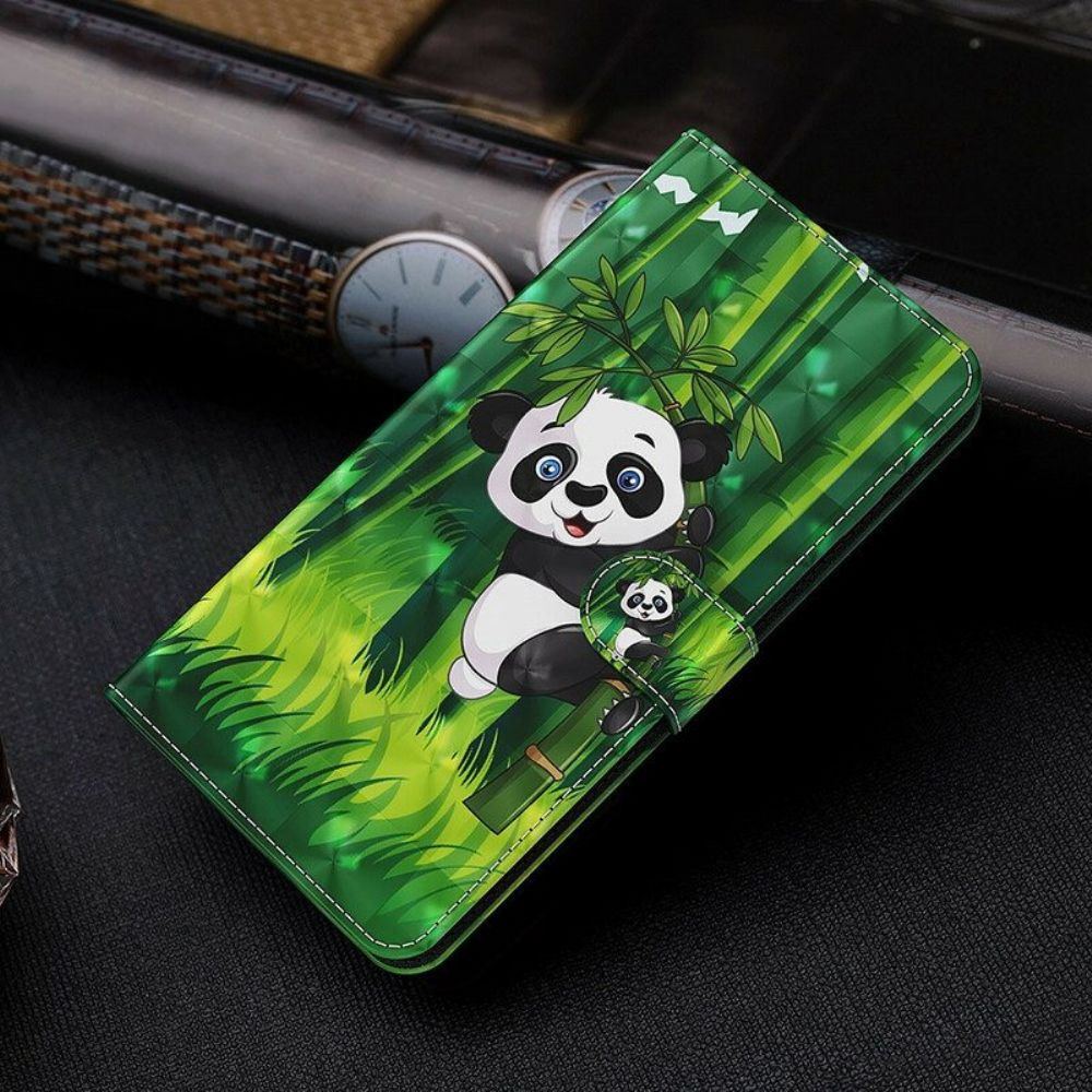 Lederhüllen Für Xiaomi Redmi Note 10 5G Panda Und Bambus