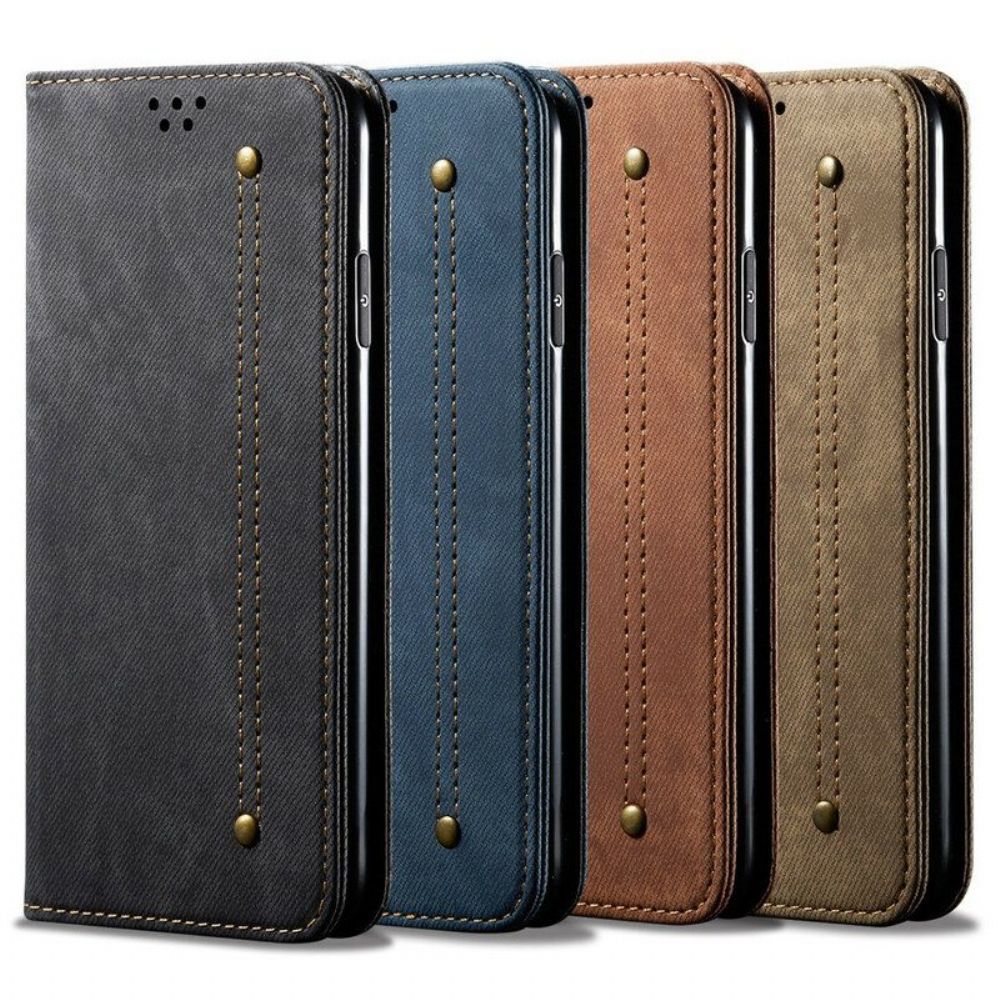 Schutzhülle Für Xiaomi Redmi Note 10 5G Flip Case Denim-stoff