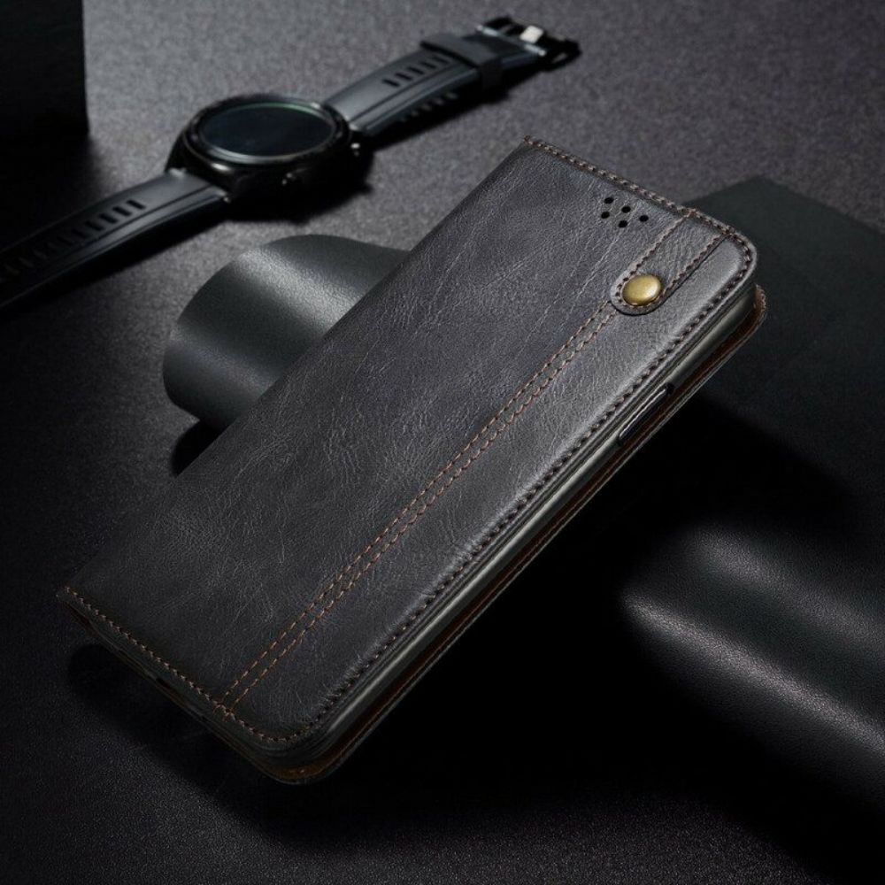 Schutzhülle Für Xiaomi Redmi Note 10 5G Flip Case Gewachstes Kunstleder