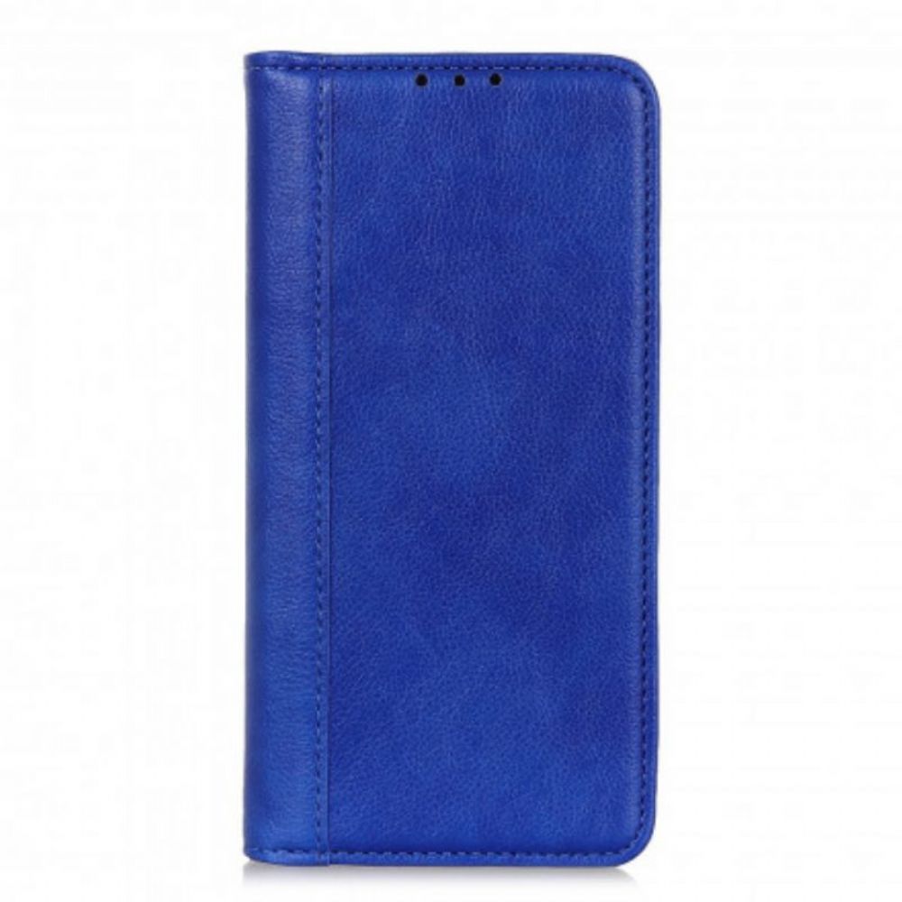 Schutzhülle Für Xiaomi Redmi Note 10 5G Flip Case Version Aus Litschi-spaltleder