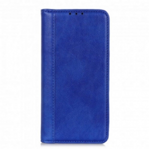 Schutzhülle Für Xiaomi Redmi Note 10 5G Flip Case Version Aus Litschi-spaltleder