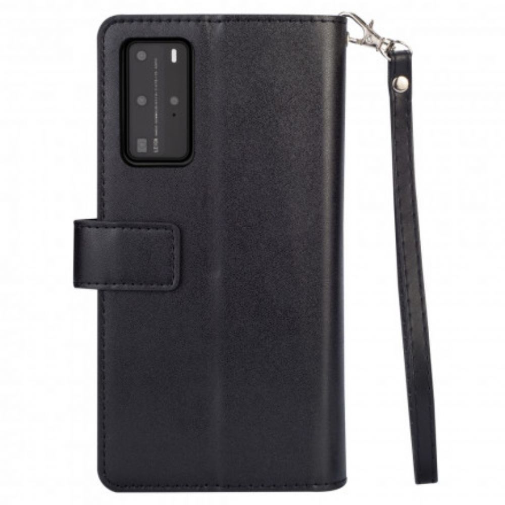 Flip Case Für Huawei P40 Pro Brieftasche Mit Lanyard