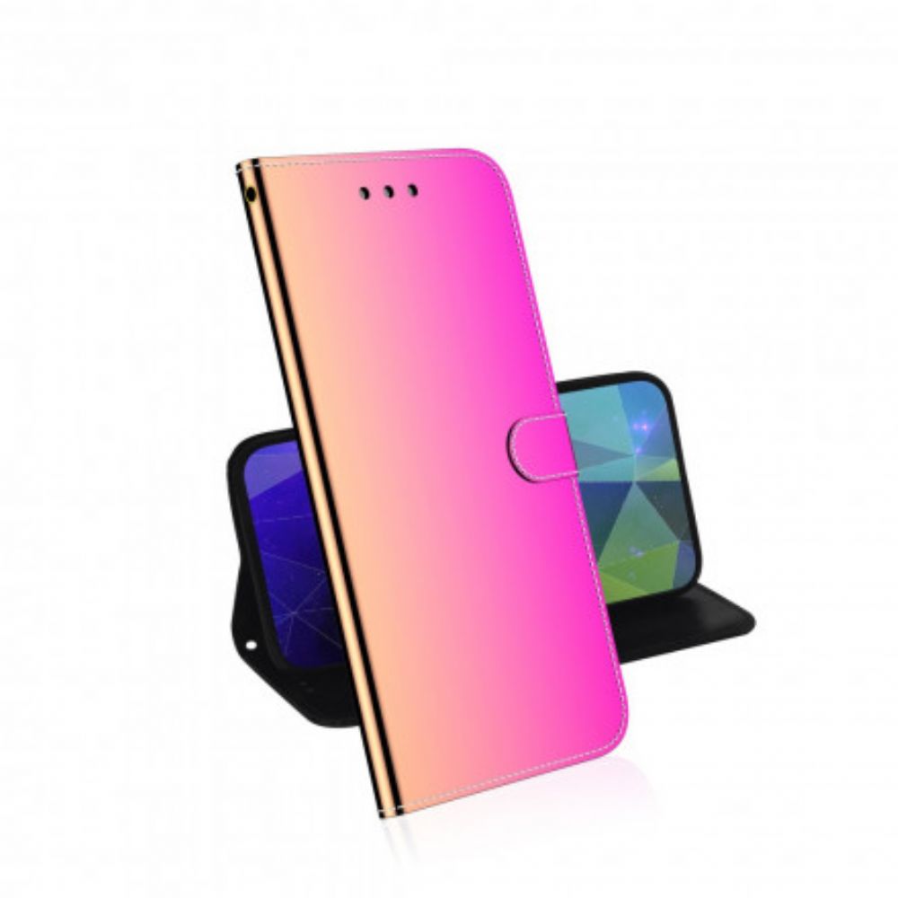 Flip Case Für Huawei P40 Pro Spiegelabdeckung Aus Kunstleder