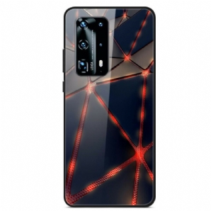 Hülle Für Huawei P40 Pro Gehärtetes Glas Aus Roter Kunstseide