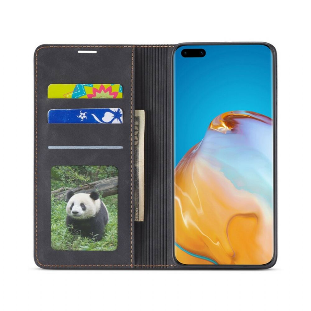 Schutzhülle Für Huawei P40 Pro Flip Case Ledereffekt Vorw