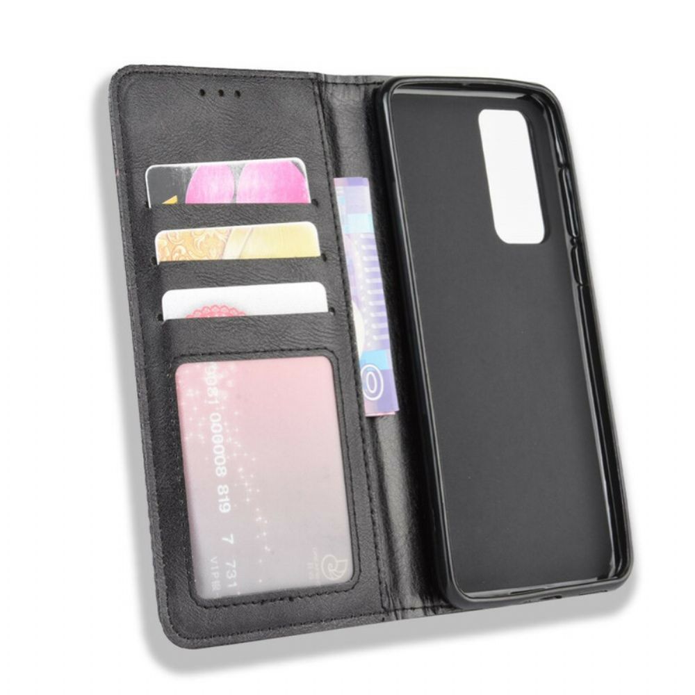 Schutzhülle Für Huawei P40 Pro Flip Case Stilisierter Vintage-ledereffekt