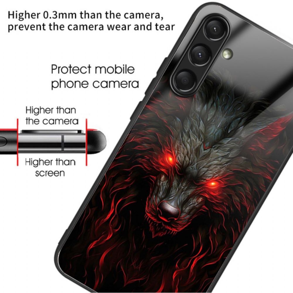 Hülle Samsung Galaxy A16 5g Handyhülle Red Wolf Gehärtetes Glas