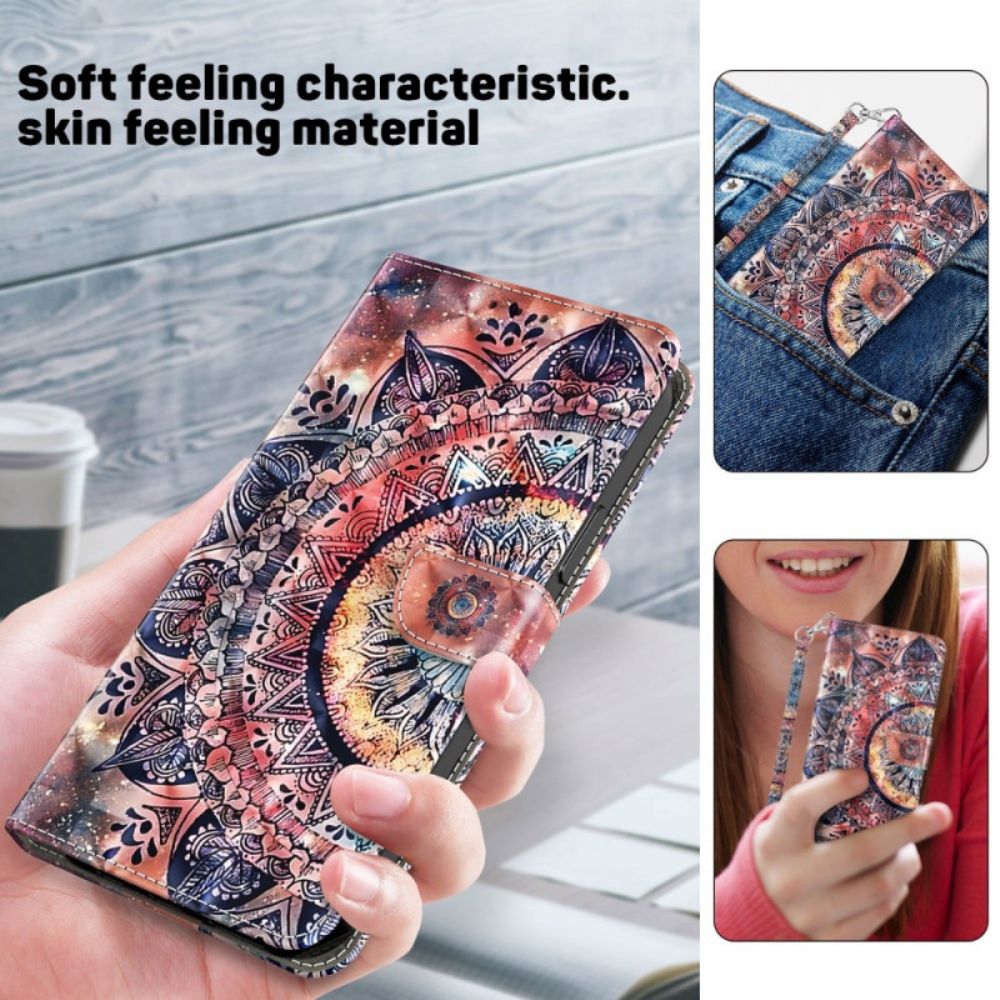 Lederhüllen Für Samsung Galaxy A16 5g Buntes Mandala Mit Riemen