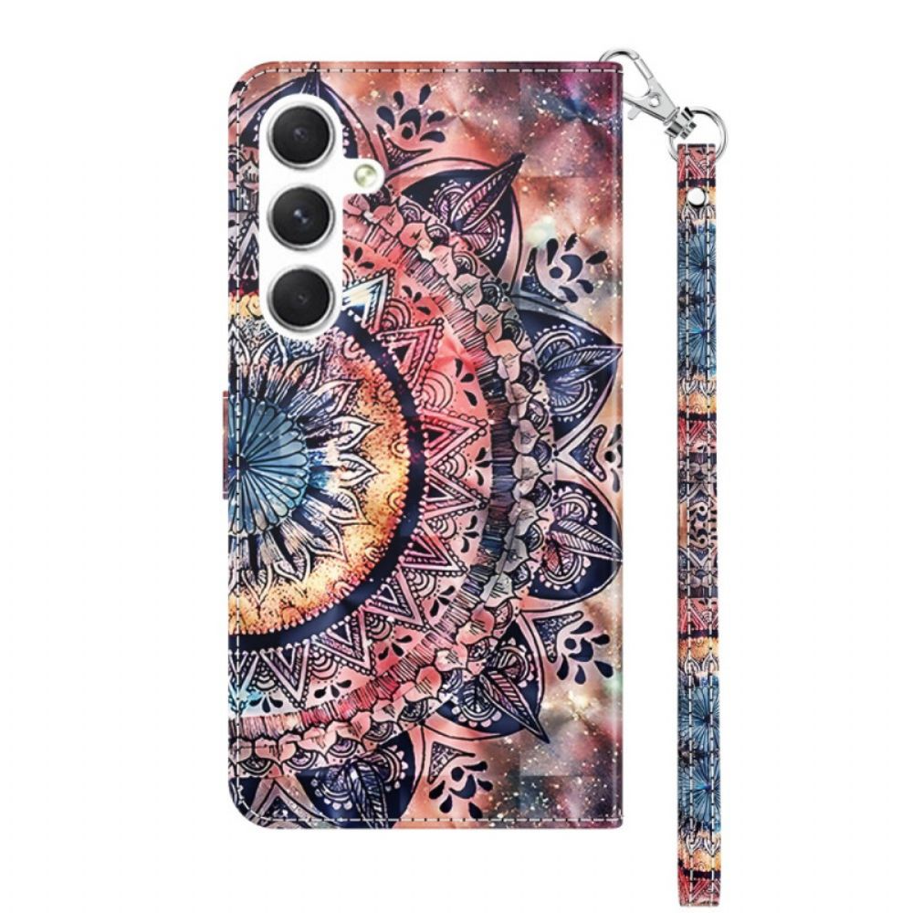 Lederhüllen Für Samsung Galaxy A16 5g Buntes Mandala Mit Riemen