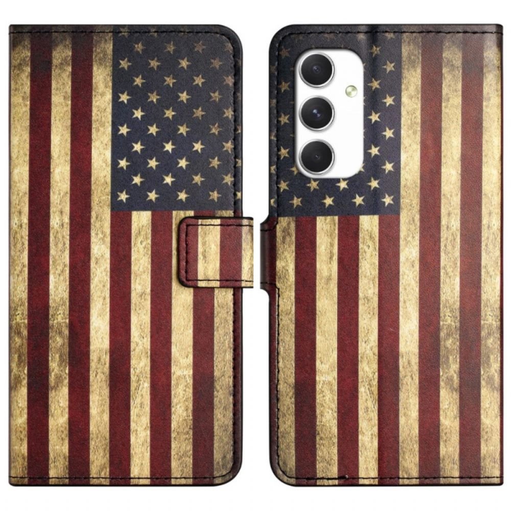 Lederhüllen Samsung Galaxy A16 5g Amerikanische Flagge Im Vintage-stil