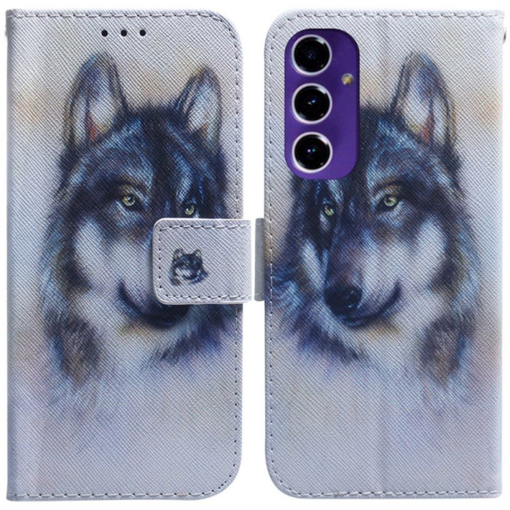 Lederhüllen Samsung Galaxy A16 5g Handyhülle Aquarell Hund