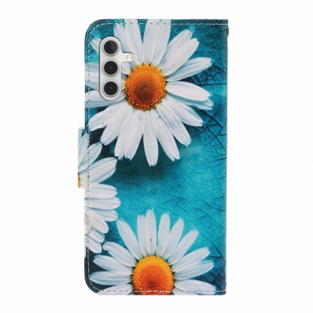 Lederhüllen Samsung Galaxy A16 5g Handyhülle Chrysanthemen