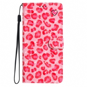 Lederhüllen Samsung Galaxy A16 5g Handyhülle Rosa Leopard