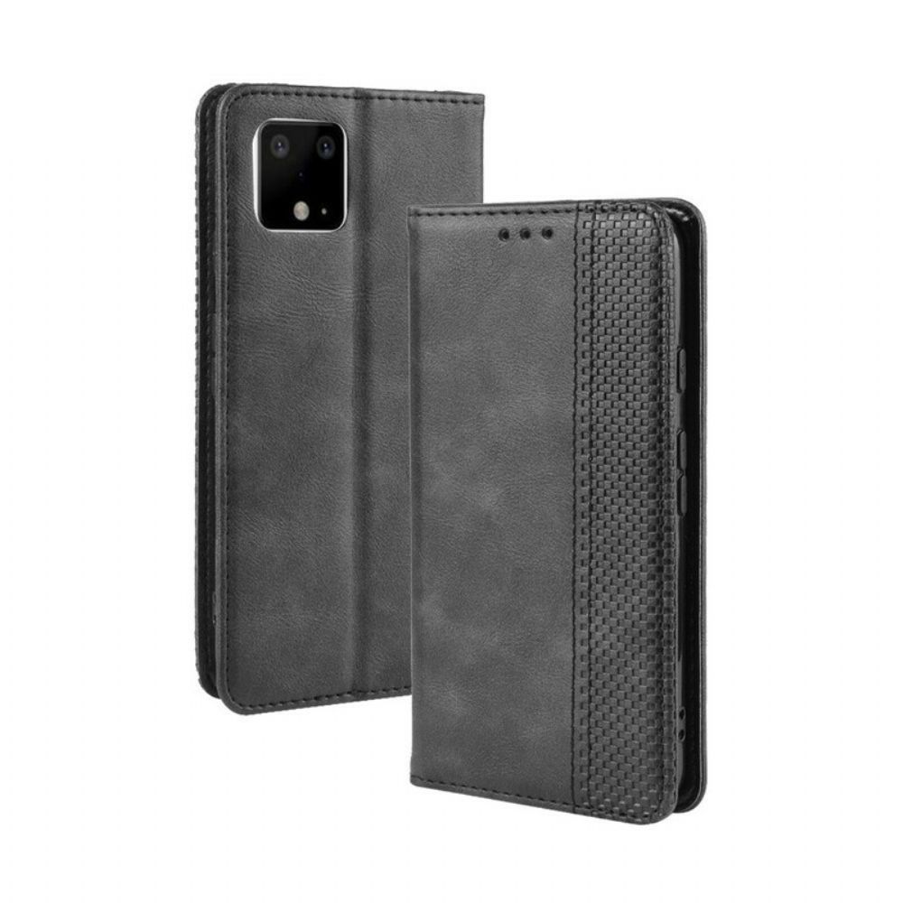 Schutzhülle Für Google Pixel 4 Flip Case Stilisierter Vintage-ledereffekt