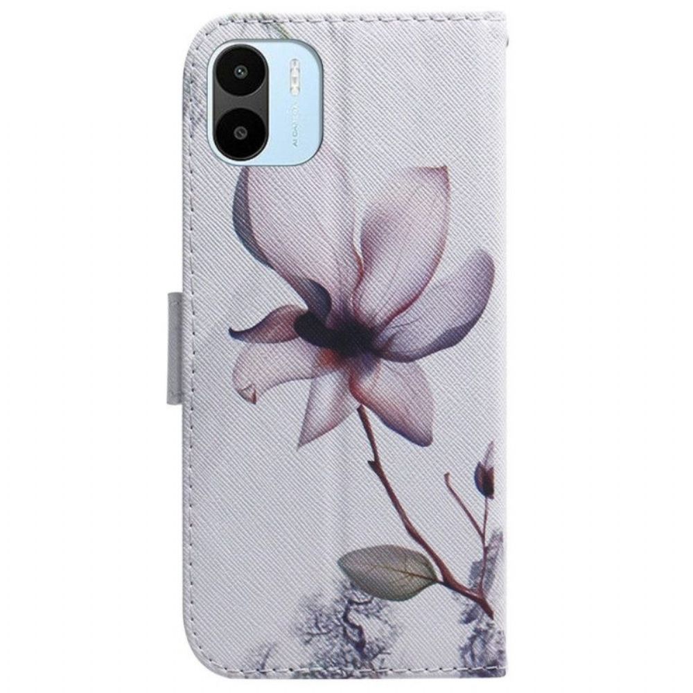 Flip Case Für Xiaomi Redmi A1 Blume Staubiges Rosa