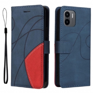 Flip Case Für Xiaomi Redmi A1 Zweifarbiges. Charakteristisches Kunstleder