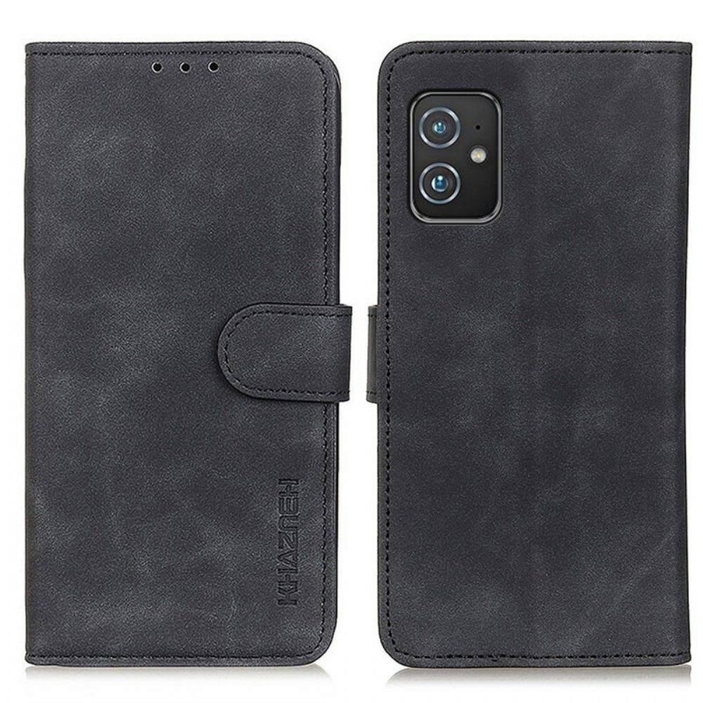 Flip Case Für Asus Zenfone 8 Matter Vintage-ledereffekt Khazneh