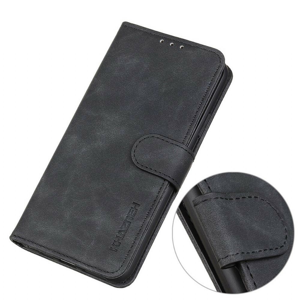 Flip Case Für Asus Zenfone 8 Matter Vintage-ledereffekt Khazneh