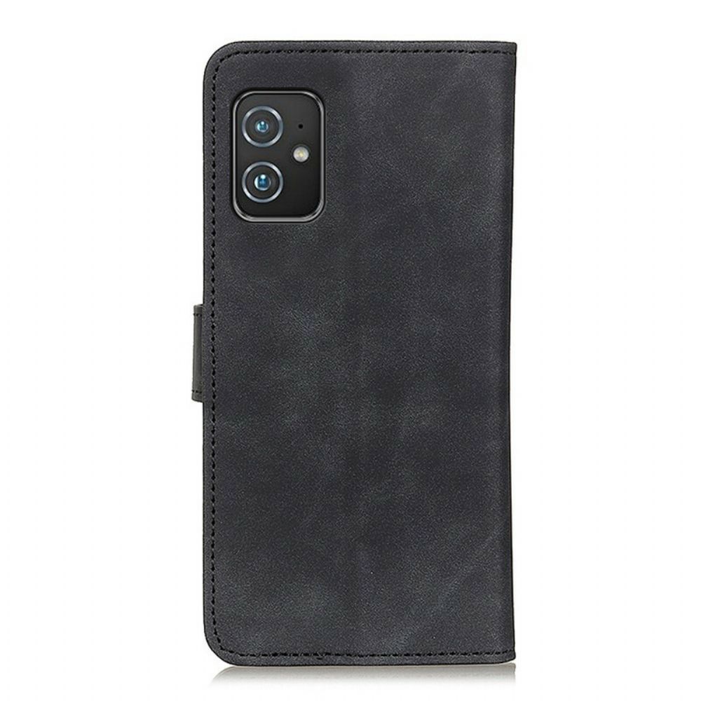 Flip Case Für Asus Zenfone 8 Matter Vintage-ledereffekt Khazneh