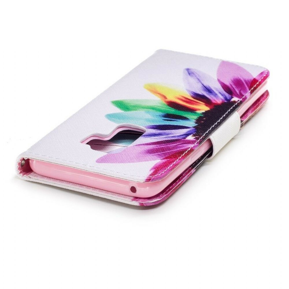 Flip Case Für Samsung Galaxy S9 Plus Aquarell Blume