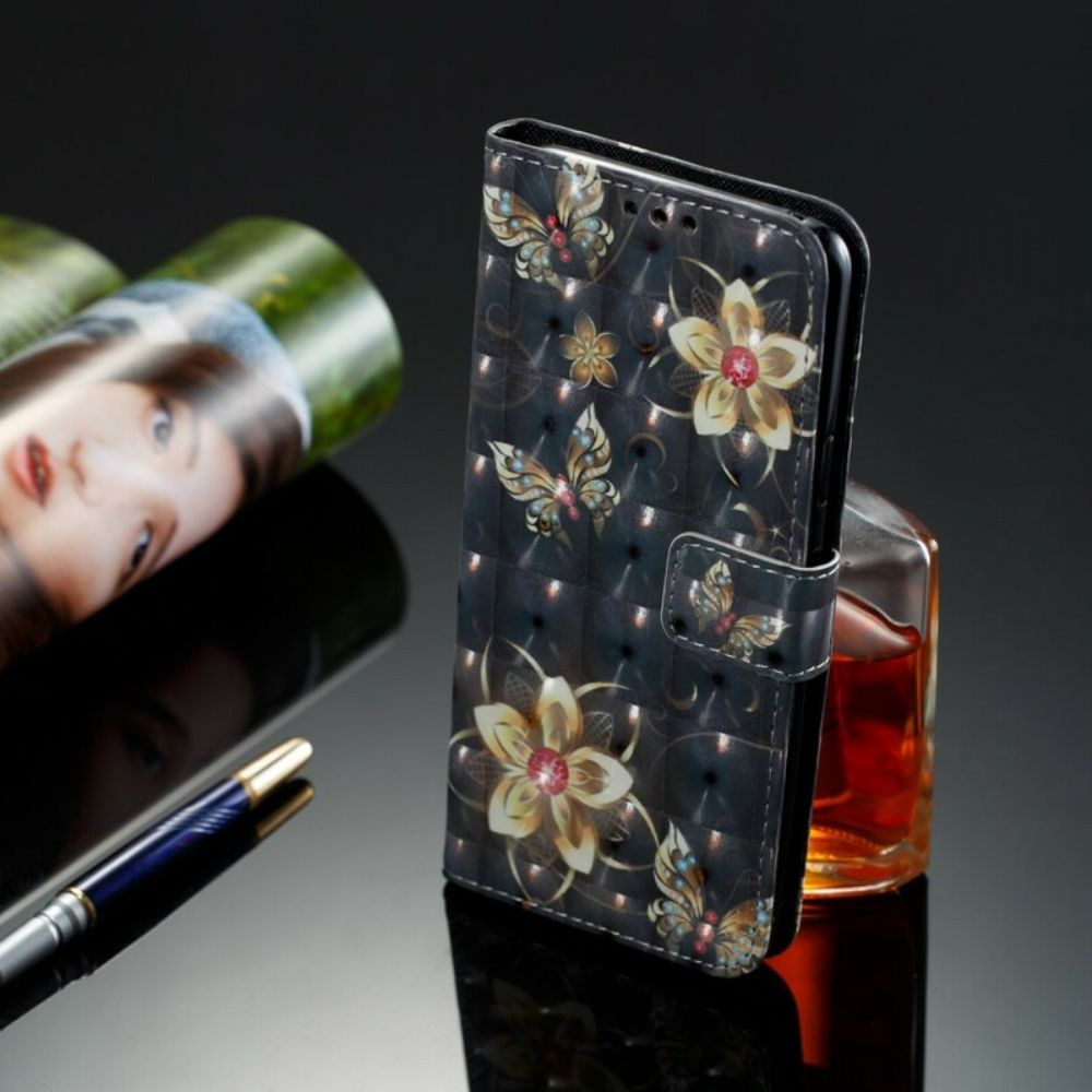 Lederhüllen Für Samsung Galaxy S9 Plus Retro Bunte Blumen