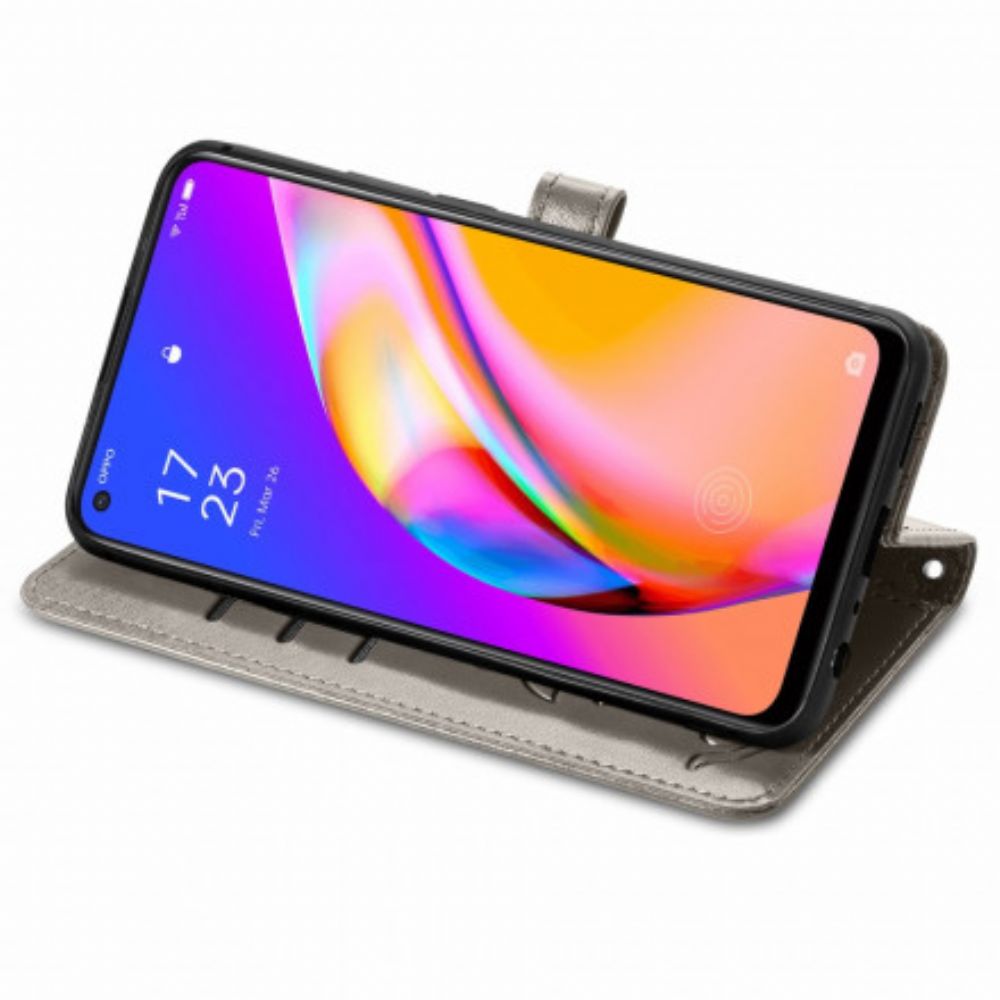 Flip Case Für Oppo A94 5G Animierte Tiere