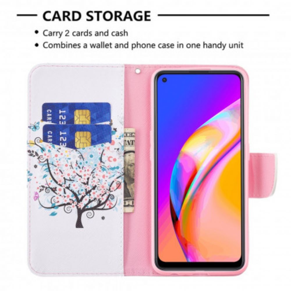 Flip Case Für Oppo A94 5G Blumiger Baum