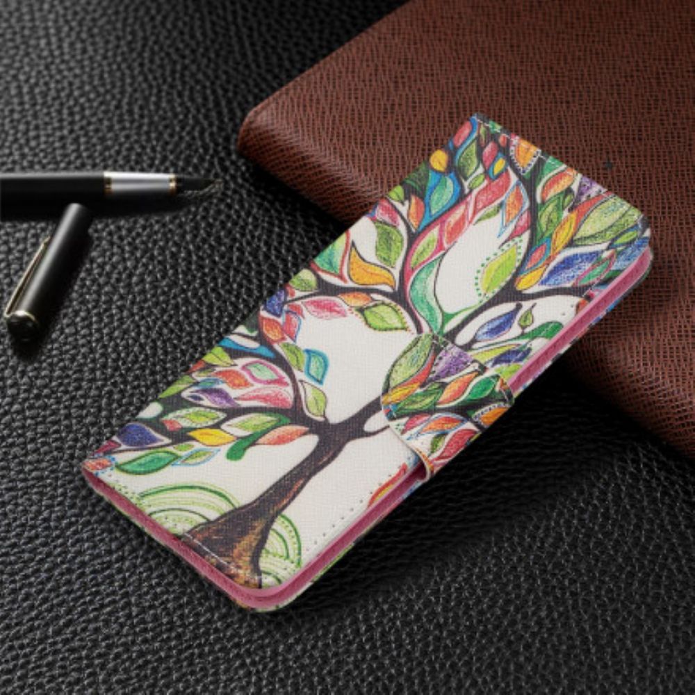 Flip Case Für Oppo A94 5G Farbiger Baum